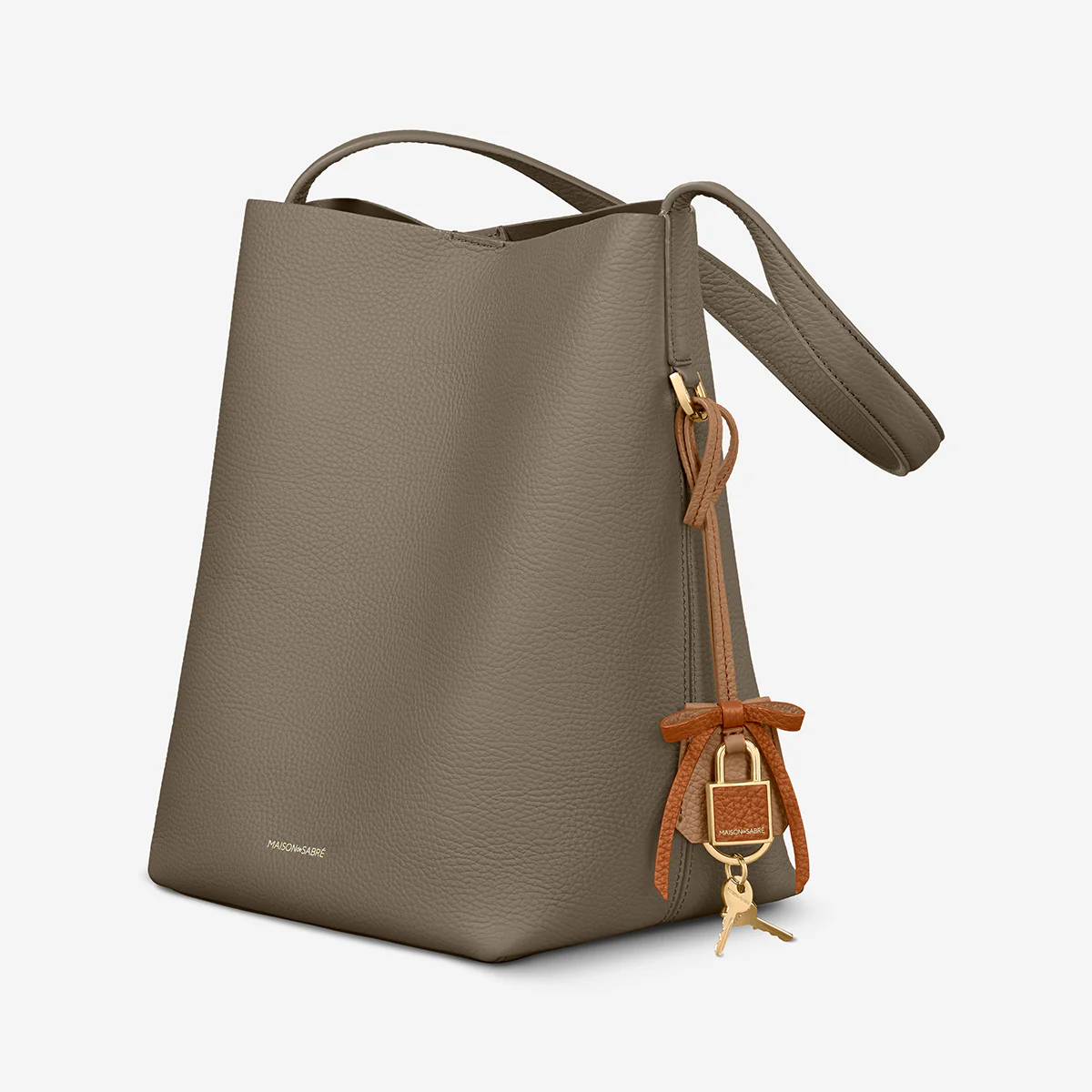The Bow Padlock Charm - Sandstone Pecan - Image 6
