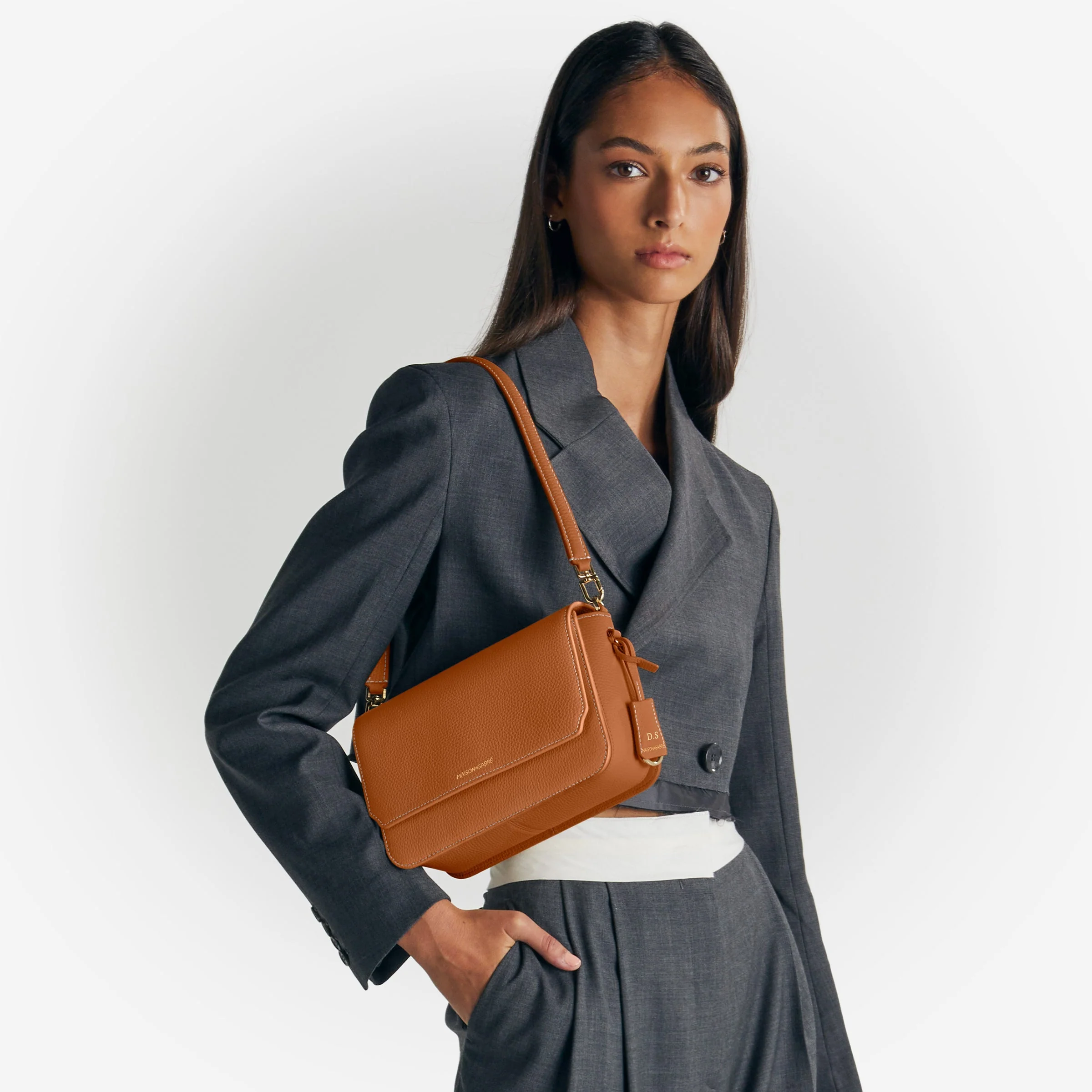 The Medium Flap Bag - Pecan Brown - Image 3