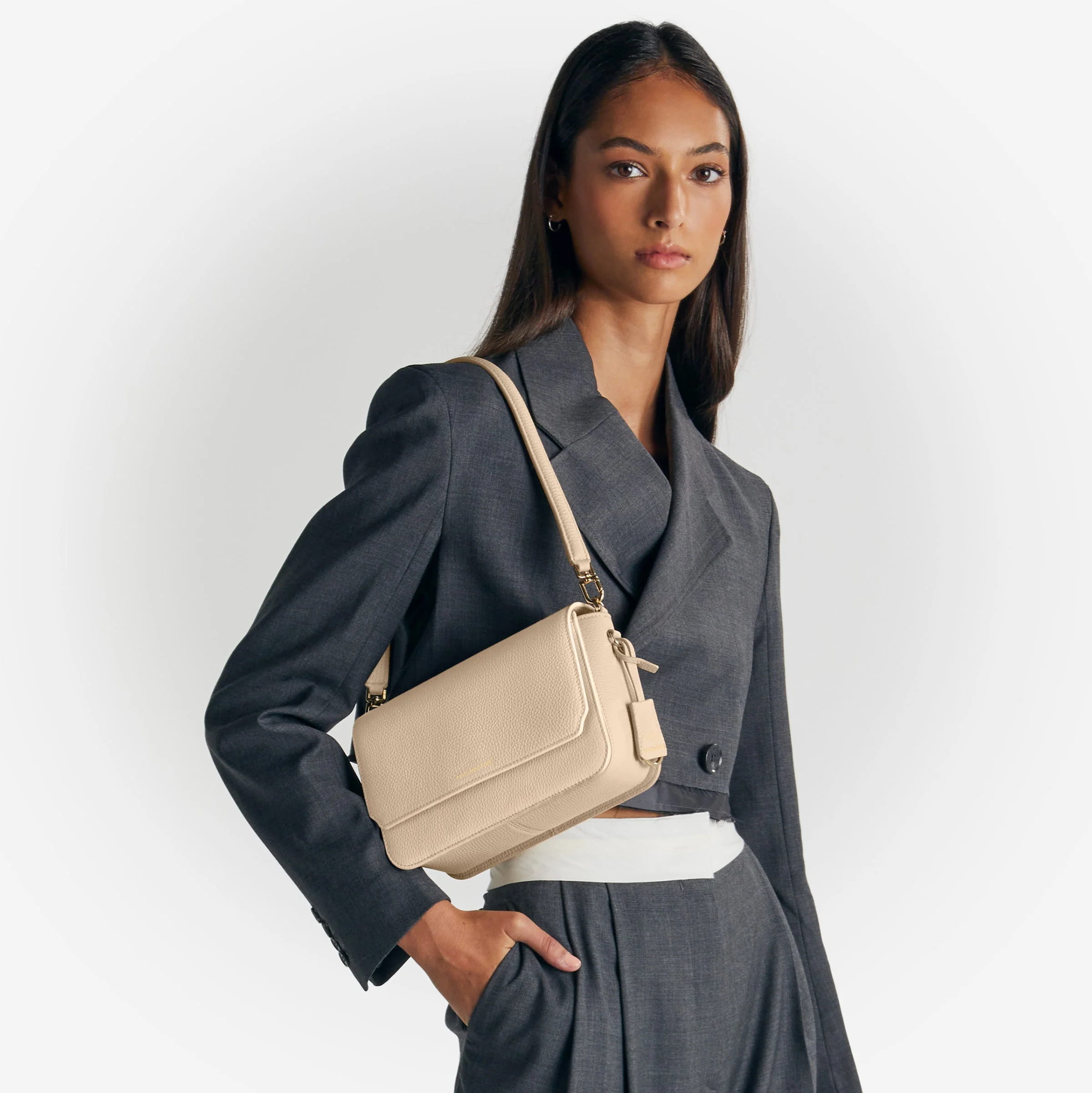 The Medium Flap Bag - Saharan Nude - Image 3