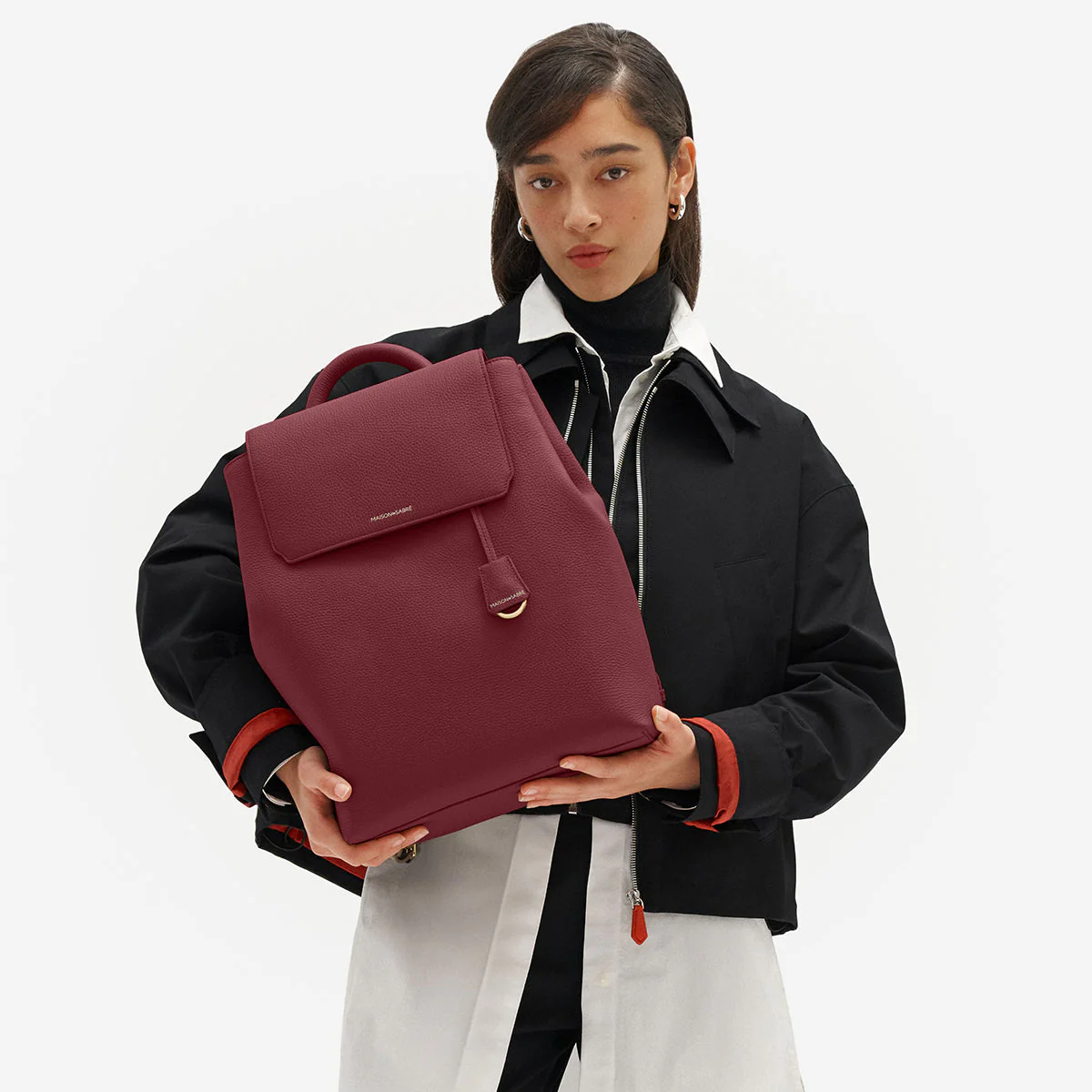 The Medium Soft Backpack - Plum Red - Image 3