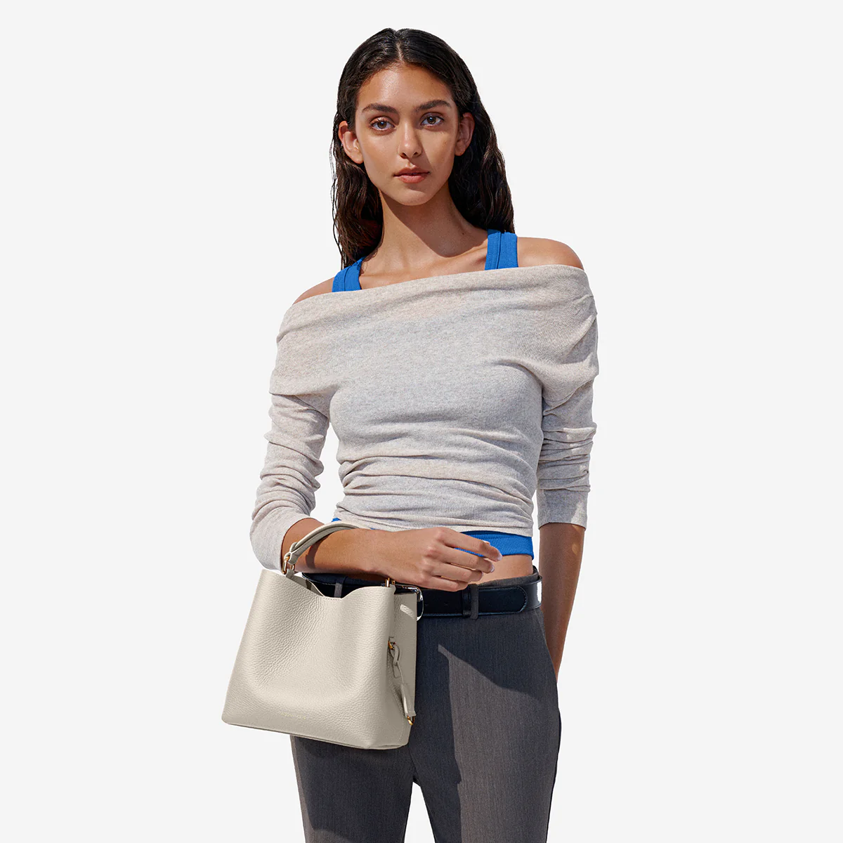 The Mini Bucket Bag - Foam Cashmere - Image 3
