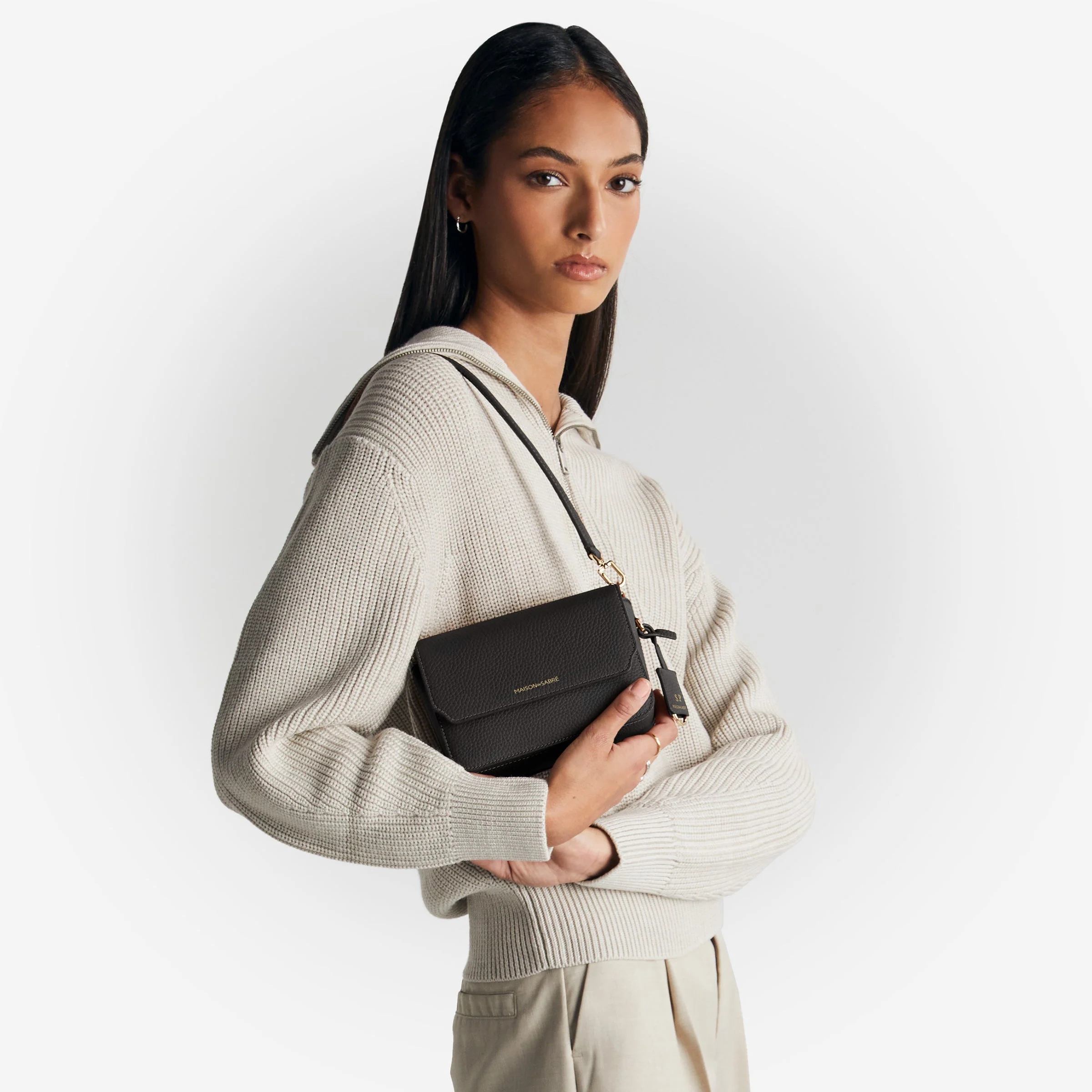 The Mini Flap Bag - Black Caviar - Image 3