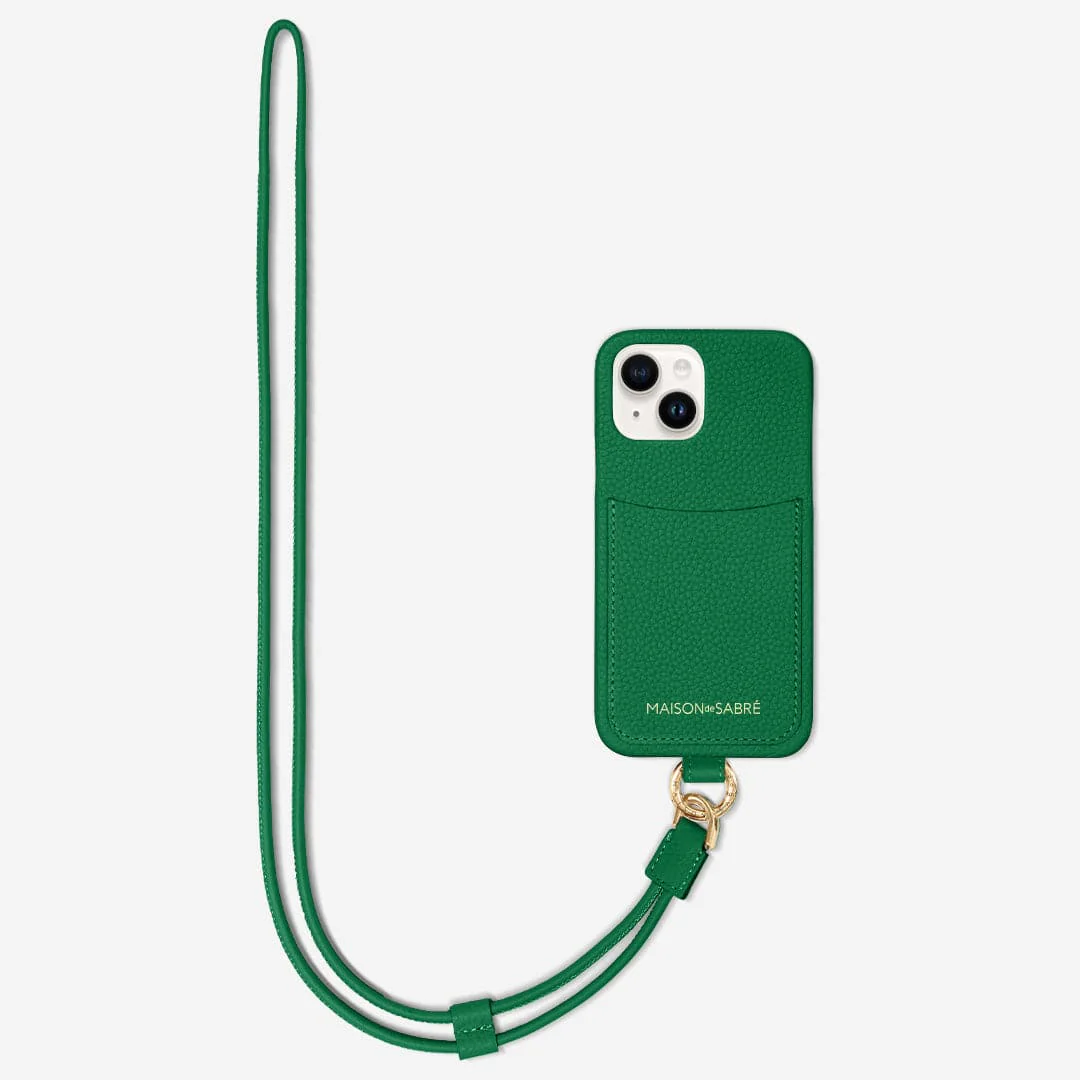 The Sling Phone Case iPhone 14 - Emerald Green - Image 4