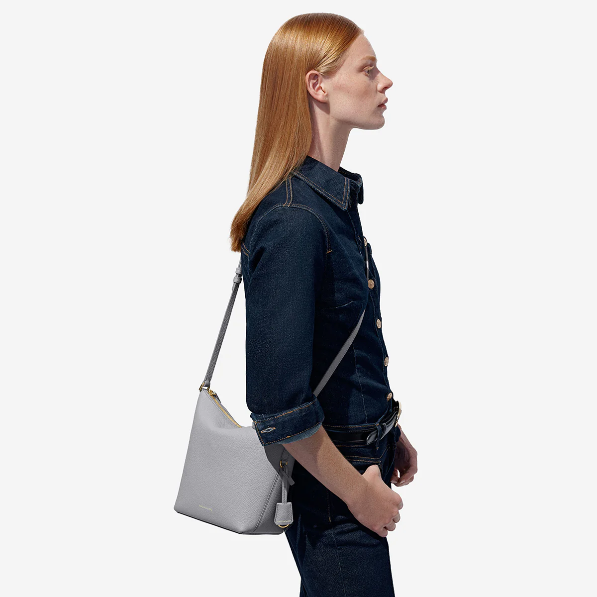 The Zipped Bucket Bag - Dove Grey - Image 3