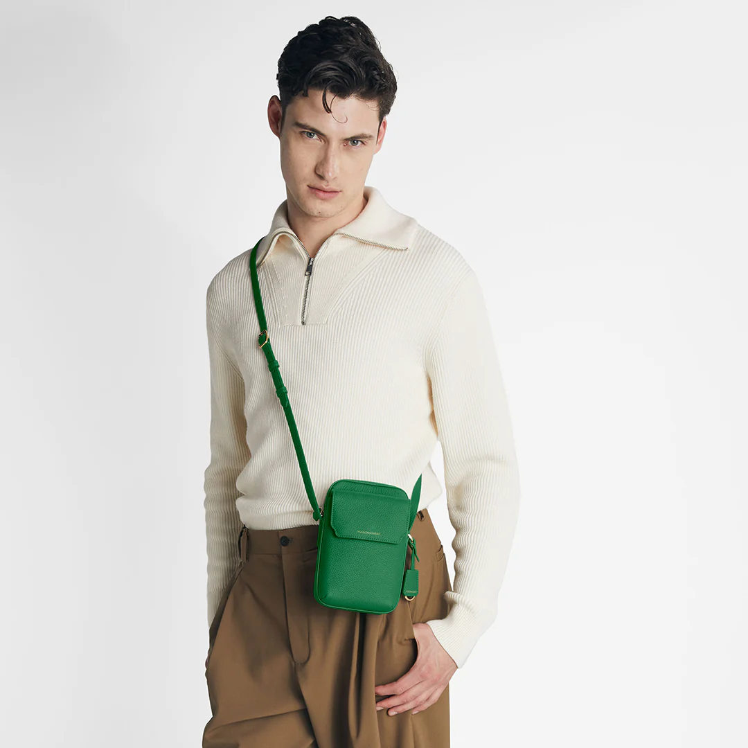 The Zipped Phone Pouch - Emerald Green - Image 3