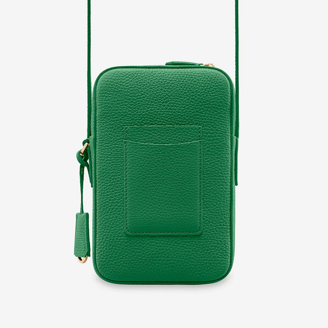 The Zipped Phone Pouch - Emerald Green - Image 7