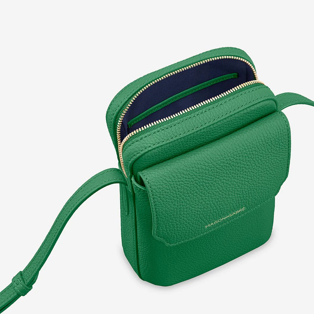 The Zipped Phone Pouch - Emerald Green - Image 8