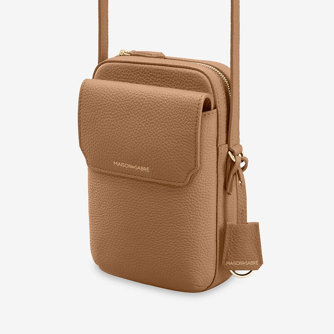 The Zipped Phone Pouch - Sandstone Brown - Image 4