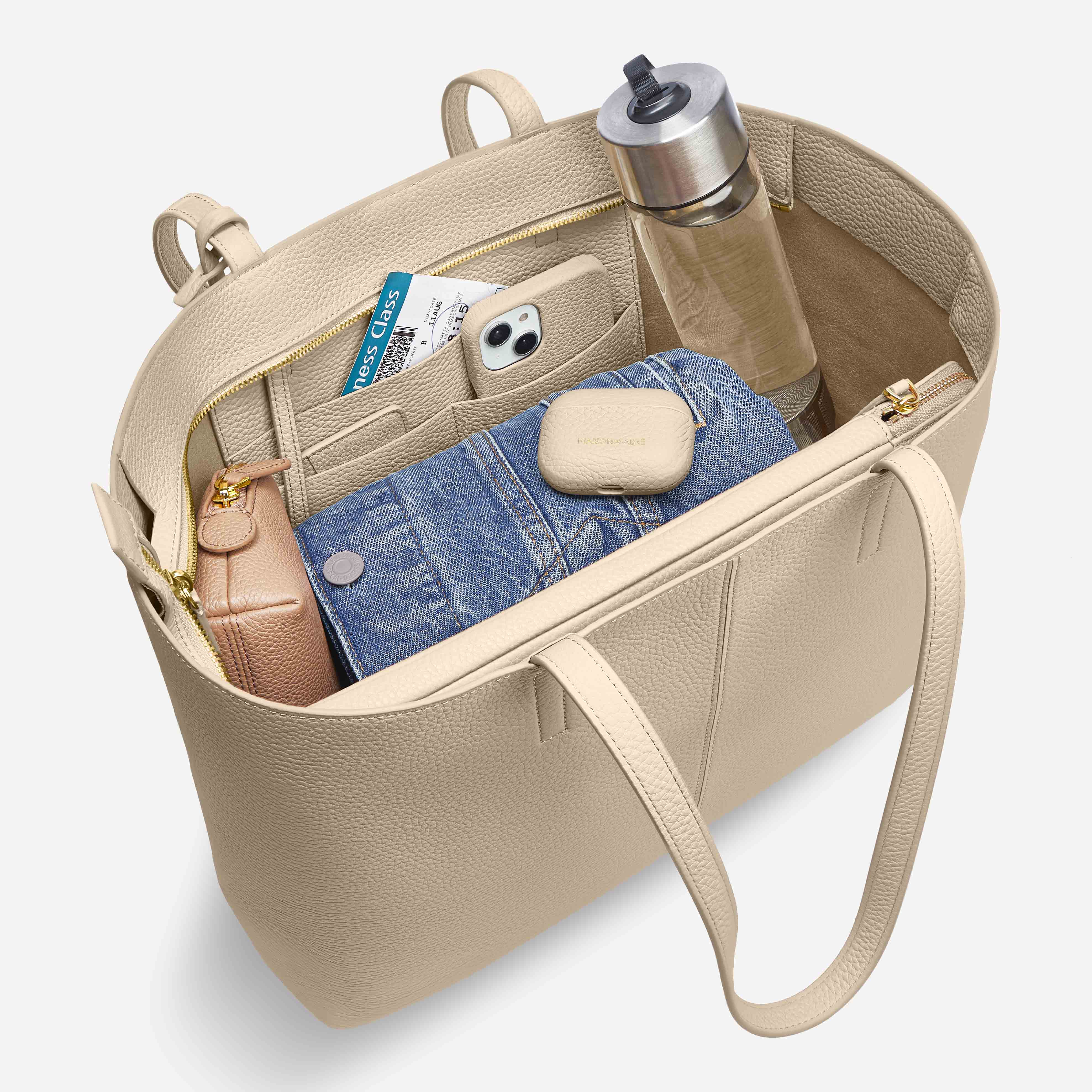 The Zipped Soft Tote - Saharan Nude - Image 7